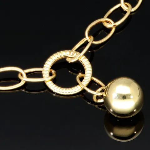 Bicolor-Ankerarmband aus 14K (585) Gold – Kombination aus Gelb- und Weißgold mit filigran gearbeiteten Infinity-Elementen (ca. 20,5 cm)