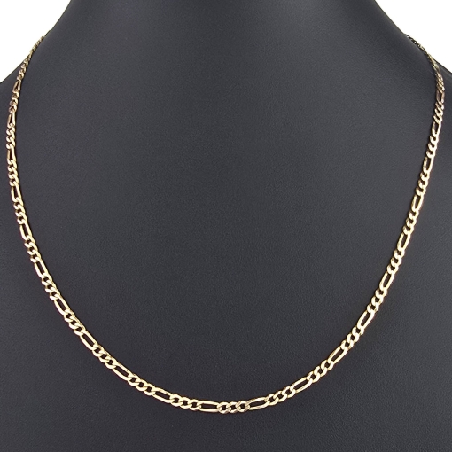 Edle Goldkette – Figarokette, stilvoll und hochwertig verarbeitet aus massivem Gold (333 / 8K Gelbgold) - ca. 50cm lang, ca. 3mm