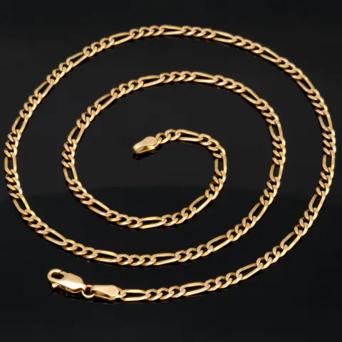 Edle Goldkette – Figarokette, stilvoll und hochwertig verarbeitet aus massivem Gold (333 / 8K Gelbgold) - ca. 50cm lang, ca. 3mm