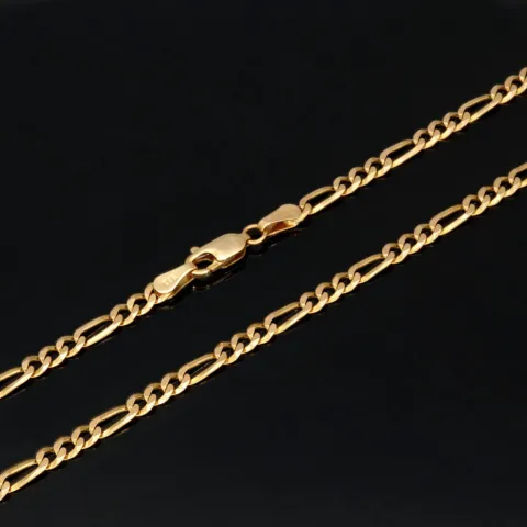 Edle Goldkette – Figarokette, stilvoll und hochwertig verarbeitet aus massivem Gold (333 / 8K Gelbgold) - ca. 50cm lang, ca. 3mm