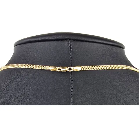 Feingliedrige, flache Goldkette aus hochwertigem Gelbgold (585/14k Gold) in 45 cm Länge, 3mm Breite