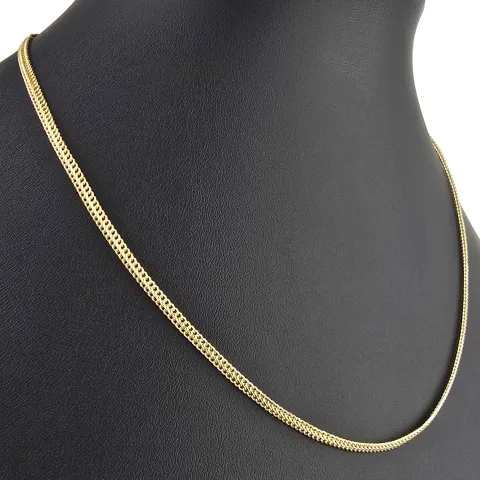 Feingliedrige, flache Goldkette aus hochwertigem Gelbgold (585/14k Gold) in 45 cm Länge, 3mm Breite
