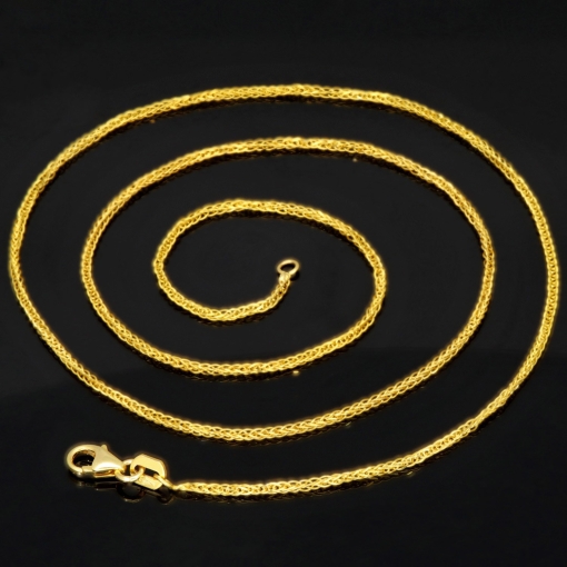 Filigrane Fuchsschwanzkette aus funkelndem 585 14k Gold (ca. 45cm, ca. 1,0mm)