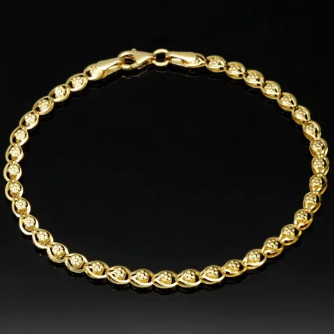 Gold-Armband aus edlem 14K / 585 Gelbgold in stlvollem Design ca. 17,5 cm Länge , 3,5mm