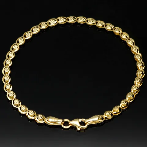 Gold-Armband aus edlem 14K / 585 Gelbgold in stlvollem Design ca. 17,5 cm Länge , 3,5mm