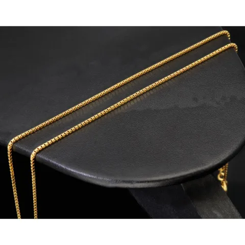 Funkelnde Venezianerkette aus edlem Gelbgold (585 14k Gold) 50cm Länge, ca. 1mm mit FBM-Stempel