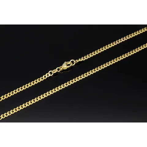 Glänzende Panzerkette aus edlem Gold (333 8k Gelbgold) in ca. 50cm Länge und 3mm Breite