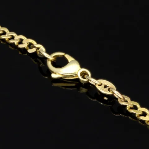 Glänzende Panzerkette aus edlem Gold (333 8k Gelbgold) in ca. 50cm Länge und 3mm Breite