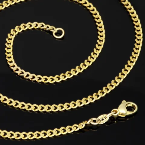 Glänzende Panzerkette aus edlem Gold (333 8k Gelbgold) in ca. 50cm Länge und 3mm Breite