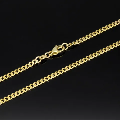 Glänzende Panzerkette aus edlem Gold (333 8k Gelbgold) in ca. 50cm Länge und 3mm Breite