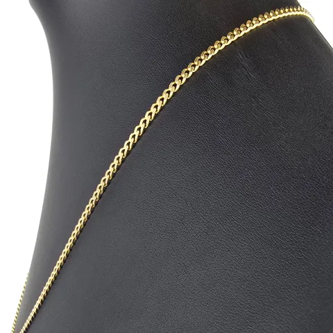 Glänzende Panzerkette aus edlem Gold (333 8k Gelbgold) in ca. 50cm Länge und 3mm Breite