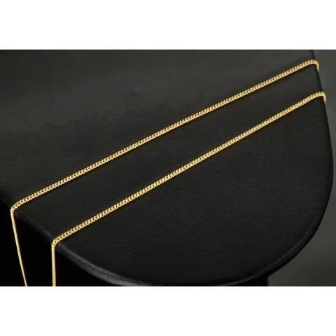 Ideal für Anhänger: ultrakurze Panzerkette 2-seitig diamantiert aus hochwertigem 585 /14k Gold für Damen (ca. 38cm, 1mm )