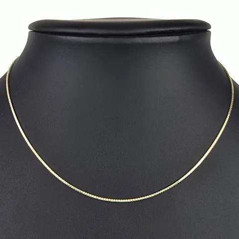 Ideal für Anhänger: ultrakurze Venezianerkette aus hochwertigem 585 / 14k Gold, ca. 38 cm lang und 1 mm breit