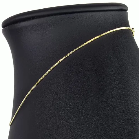 Ideal für Anhänger: ultrakurze Venezianerkette aus hochwertigem 585 / 14k Gold, ca. 38 cm lang und 1 mm breit