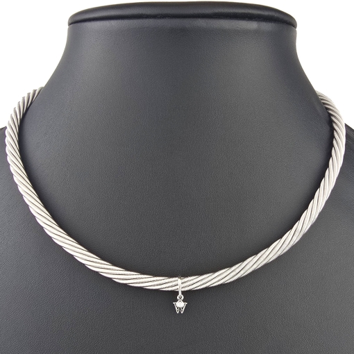 Wellendorff Markenschmuck: Beeindruckendes Collier PRINZESSE / Seidenkordel, mit filigraner Struktur aus hochwertigem Gold in ca 43 cm Länge (18K / 750 Weißgold, ca. 78,6g) mit Brillantanhänger (ca. 0,017 ct.)