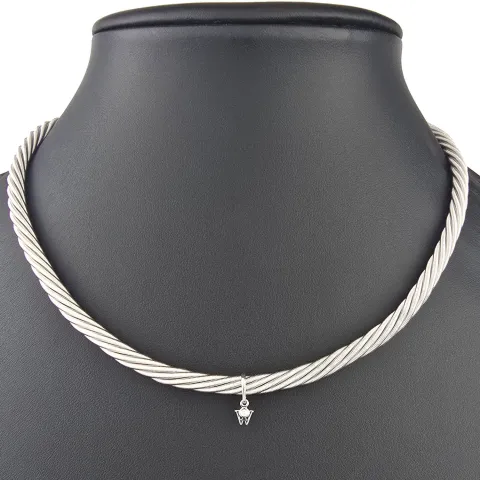 Wellendorff Markenschmuck: Beeindruckendes Collier PRINZESSE / Seidenkordel, mit filigraner Struktur aus hochwertigem Gold in ca 43 cm Länge (18K / 750 Weißgold, ca. 78,6g) mit Brillantanhänger (ca. 0,017 ct.)