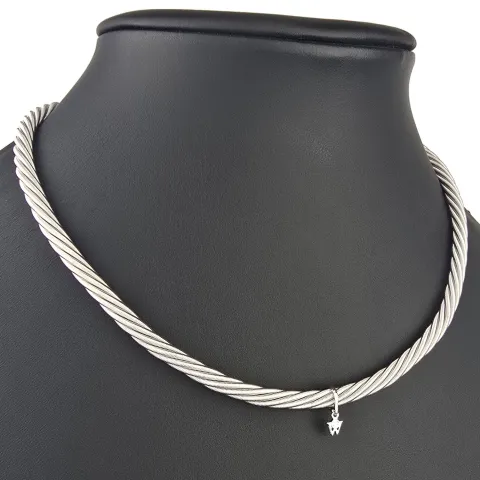 Wellendorff Markenschmuck: Beeindruckendes Collier PRINZESSE / Seidenkordel, mit filigraner Struktur aus hochwertigem Gold in ca 43 cm Länge (18K / 750 Weißgold, ca. 78,6g) mit Brillantanhänger (ca. 0,017 ct.)
