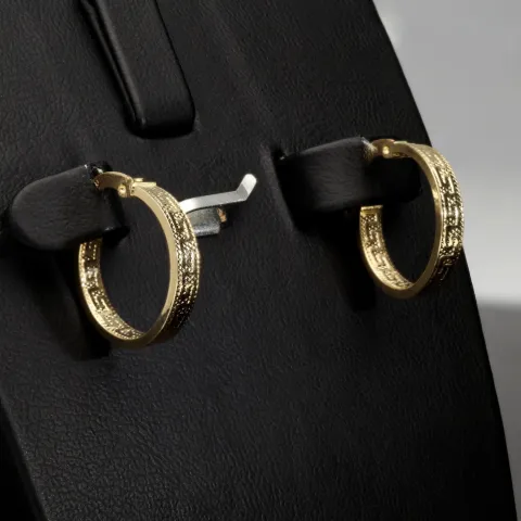 Exklusive Creolen / Ohrringe in zeitlosem Greco-Design aus hochwertigem 585 / 14K Gold