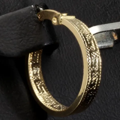 Exklusive Creolen / Ohrringe in zeitlosem Greco-Design aus hochwertigem 585 / 14K Gold