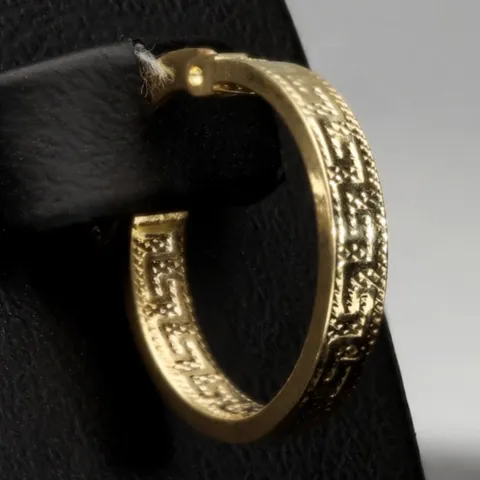 Exklusive Creolen / Ohrringe in zeitlosem Greco-Design aus hochwertigem 585 / 14K Gold