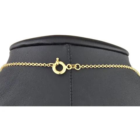 Anmutige Goldkette / Collier mit Pantherkopf-Anhänger aus funkelndem Gold (14K 585 Gelbgold) mit Zirkoniabesatz ca. 45cm