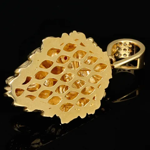 Exklusiver Löwenkopf-Anhänger aus hochwertigem 14K 585er Gold – veredelt mit zahlreichen funkelnden Zirkoniasteinen (ca. 4,4 g)