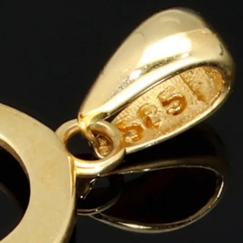 Funkelnder Anhänger - Herz mit Schmetterling aus 585er 14K Gold (Gelbgold) mit Zirkonia besetzt