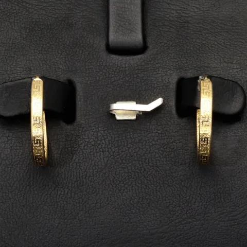 Exquisite Creolen / Ohrringe in edlem Greco-Design aus funkelndem 585 / 14K Gold