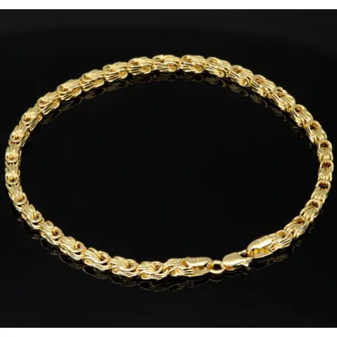 Edles Königsarmband aus hochwertigem 14K / 585 Gold (Gelbgold) in ca. 22 cm Länge, ca. 3mm Breite