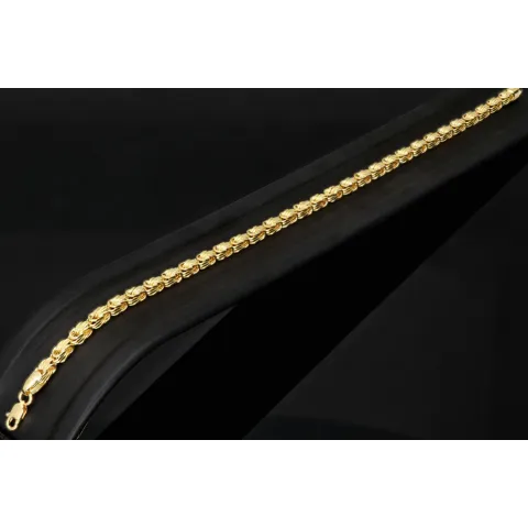 Edles Königsarmband aus hochwertigem 14K / 585 Gold (Gelbgold) in ca. 22 cm Länge, ca. 3mm Breite
