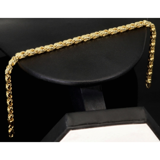 Hochwertig gearbeitetes Königsarmband aus funkelndem 14K / 585 Gold (Gelbgold) in ca. 19cm Länge, ca. 3mm Breite