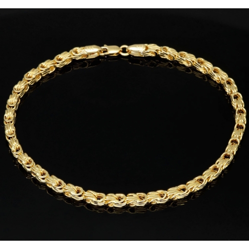 Exquisites Königsarmband in außergewöhnlichem Design aus funkelndem 14K / 585 Gold (Gelbgold) in ca. 20 cm Länge, ca. 3mm Breite