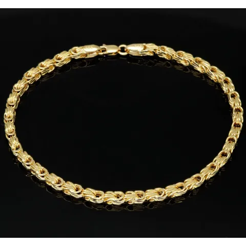 Exquisites Königsarmband in außergewöhnlichem Design aus funkelndem 14K / 585 Gold (Gelbgold) in ca. 20 cm Länge, ca. 3mm Breite