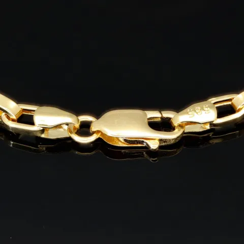 Exquisites Ankerarmband / Goldarmband aus hochwertigem, polierten 14K / 585 Gold, in Greco-Design, ca. 20cm, 4mm
