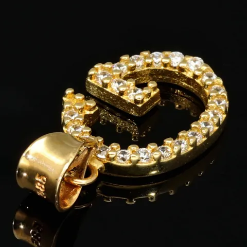 Stilvoller 14K 585 Gold-Anhänger Buchstabe "G" mit funkelndem Zirkoniabesatz