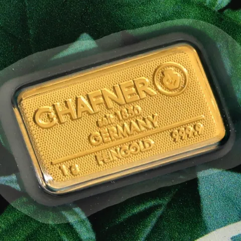 Geschenkkarte - 1 Gramm Goldbarren (999 Gold) - Feingold-Barren - 1g geprägt LBMA zertifiziert -