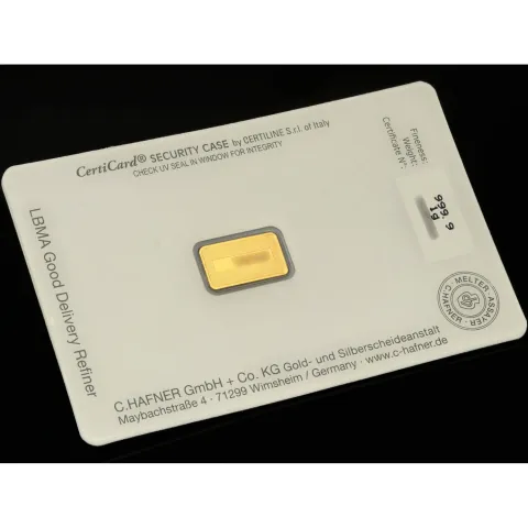 1 Gramm Goldbarren (999 Gold) - Feingold-Barren - 1g geprägt LBMA zertifiziert - Ideal als besondere Geschenkidee oder für den Einstieg in den Edelmetallbesitz als Anlage