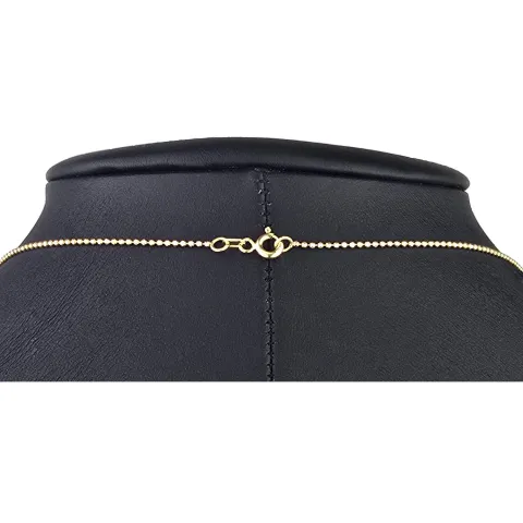 Exklusive Lariat-Kugelkette / Y-Goldkette bestückt mit mehreren Goldkügelchen aus Tricolor 14K 585 Gold (Gelbgold, Weißgold und Roségold) für Damen in ca 45 cm Länge