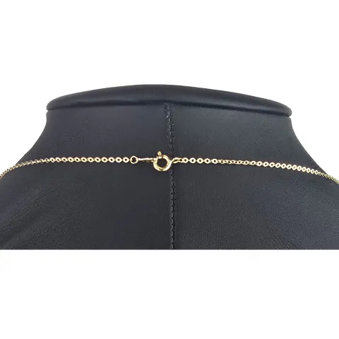 Funkelnde Ankerkette / Goldkette aus hochwertigem 14K 585er Gold (Gelbgold) mit edlem Amulatt im Vintage-Stil (verstellbar 43,5cm oder 49cm)