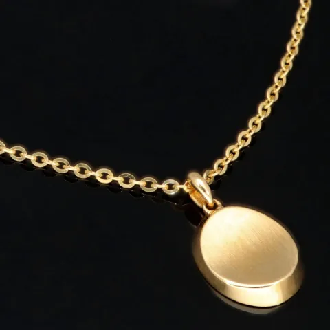 Funkelnde Ankerkette / Goldkette aus hochwertigem 14K 585er Gold (Gelbgold) mit edlem Amulatt im Vintage-Stil (verstellbar 43,5cm oder 49cm)