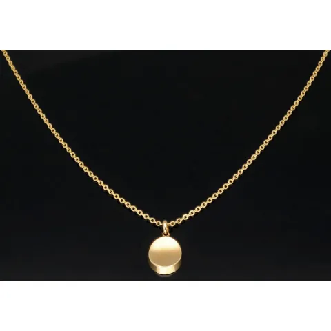 Funkelnde Ankerkette / Goldkette aus hochwertigem 14K 585er Gold (Gelbgold) mit edlem Amulatt im Vintage-Stil (verstellbar 43,5cm oder 49cm)