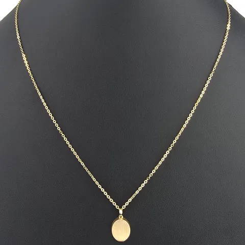 Funkelnde Ankerkette / Goldkette aus hochwertigem 14K 585er Gold (Gelbgold) mit edlem Amulatt im Vintage-Stil (verstellbar 43,5cm oder 49cm)