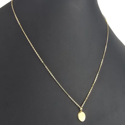 Funkelnde Ankerkette / Goldkette aus hochwertigem 14K 585er Gold (Gelbgold) mit edlem Amulatt im Vintage-Stil (verstellbar 43,5cm oder 49cm)