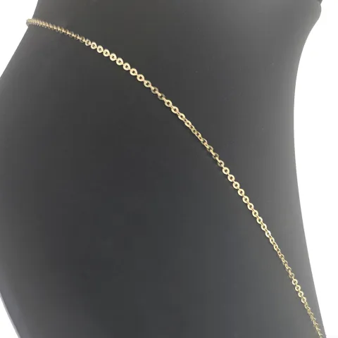 Funkelnde Ankerkette / Goldkette aus hochwertigem 14K 585er Gold (Gelbgold) mit edlem Amulatt im Vintage-Stil (verstellbar 43,5cm oder 49cm)