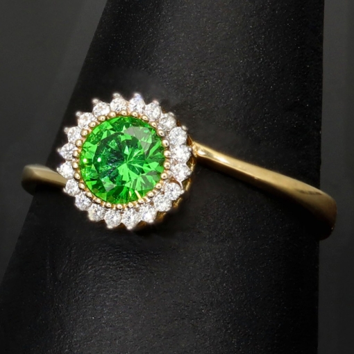 Eleganter Ring für Damen aus 14K 585 Gold besetzt mit vielen funkelnden Zirkoniasteinen RG ca.56