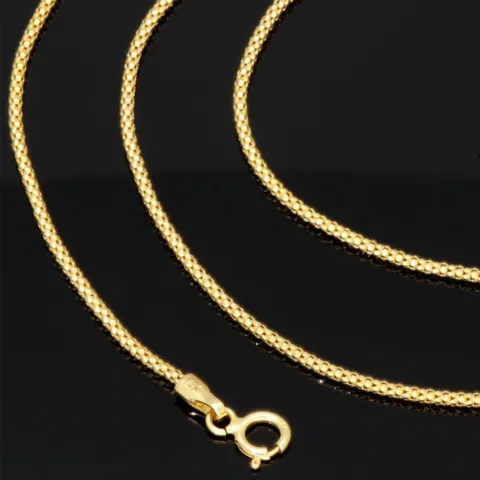Elegante Goldkette aus funkelndem 585 14k Gold (ca. 55 cm lang, 1,3 mm breit)