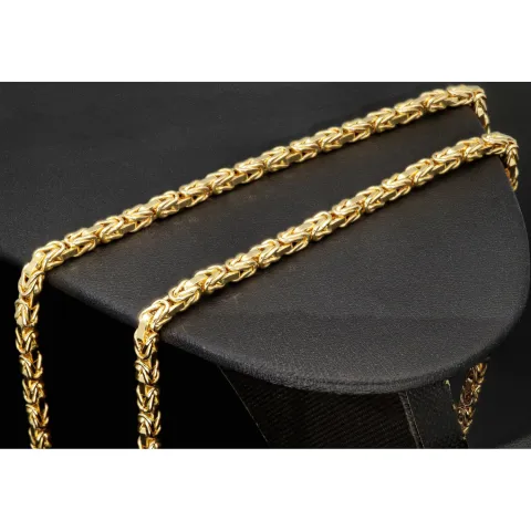 Noble Königskette aus funkelndem 14K 585 Gold (Gelbgold) ca. 65 cm lang, 3,5 mm breit (ca. 18,9g)