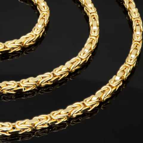 Noble Königskette aus funkelndem 14K 585 Gold (Gelbgold) ca. 65 cm lang, 3,5 mm breit (ca. 18,9g)