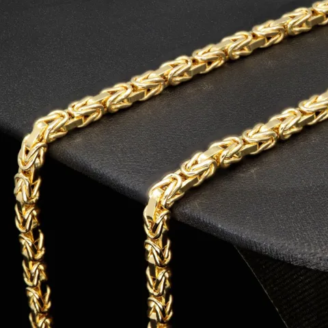 Noble Königskette aus funkelndem 14K 585 Gold (Gelbgold) ca. 65 cm lang, 3,5 mm breit (ca. 18,9g)