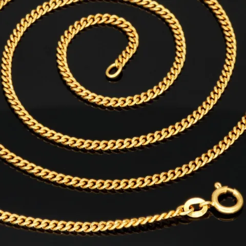 Hochwertig verarbeitete Panzerkette aus edlem, massivem Gelbgold (18K, 750 Gold) in ca. 2 mm, 60 cm (ca. 12g)